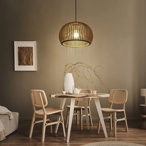 DOMENO ID-564 függesztett mennyezeti lámpa, 1xE27W, barna