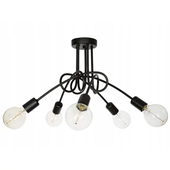 LEDLUX LX-1006 függesztett mennyezeti lámpa,5xE27, fekete