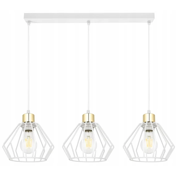 LEDLUX LX-1346 függesztett mennyezeti lámpa,3xE27, fehér-arany