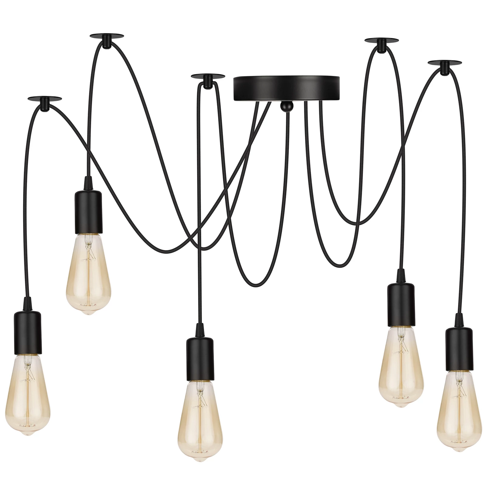 LEDLUX LX-1402 függesztett mennyezeti lámpa,5xE27, fekete